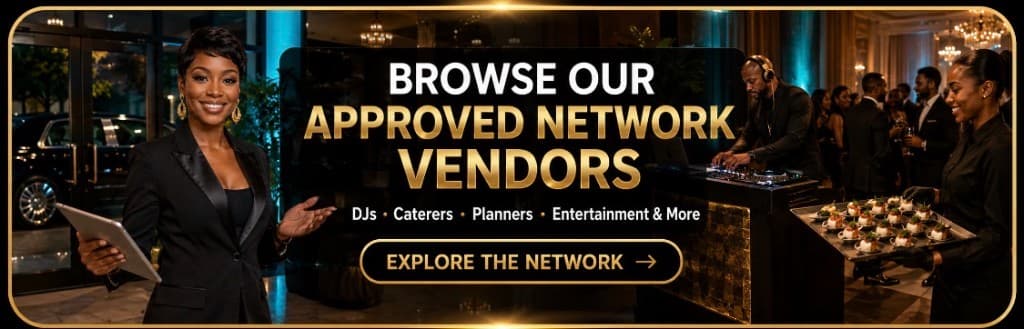 Browse our approved network vendors — DJs, caterers, planners, entertainment and more. Explore the network.